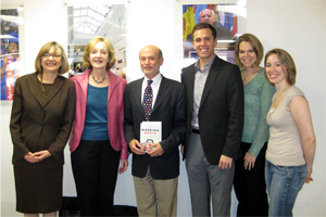 From left: IC Program Director Nanette Levinson, Dr. Sherry Mueller, Dean Louis Goodman, Mark Overmann, and Shanti Shoji and Katherine Davies of the ICSF